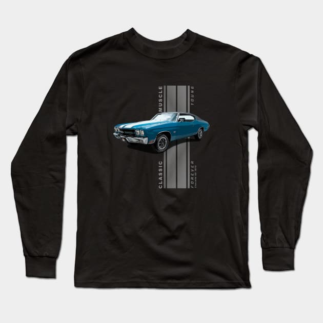 Chevelle SS Classic American Muscle Cars Vintage Long Sleeve T-Shirt by Jose Luiz Filho